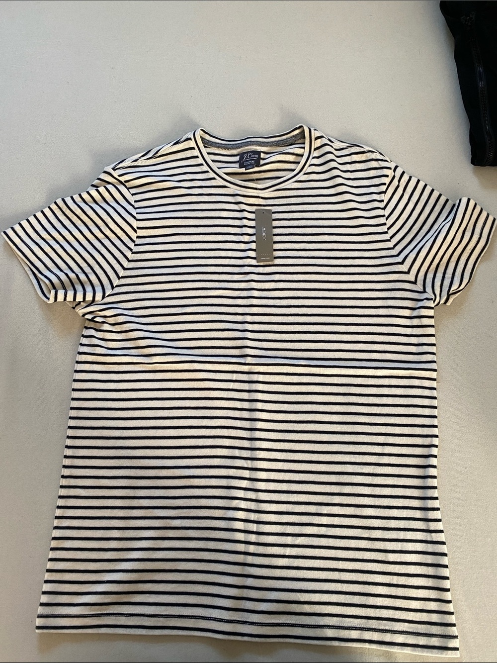 J. Crew Striped Cashmere-Blend Tee - Cream & Black